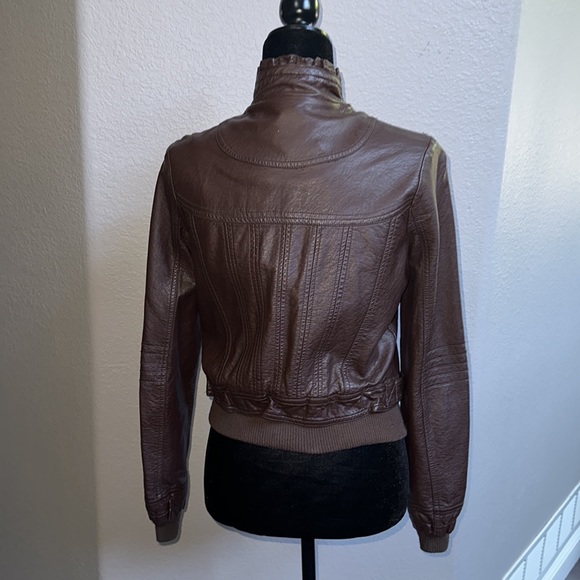 Jou Jou Brown Leather Looking Jacket Size Small - Picture 4 of 9